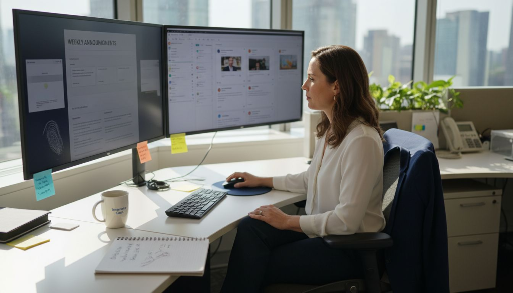 Manager arranging digital signage templates