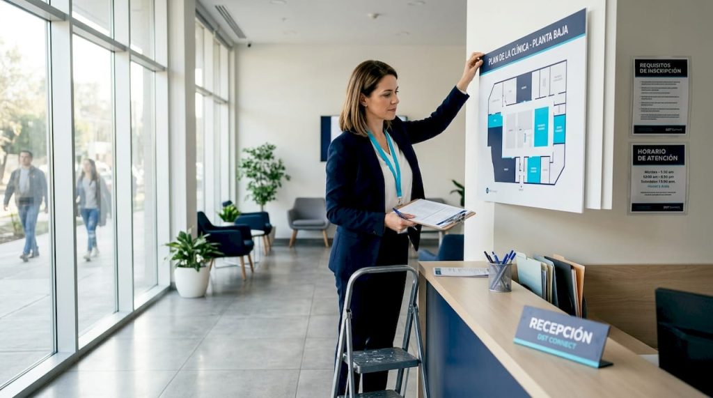 Administrador actualizando el mapa de información de la clínica